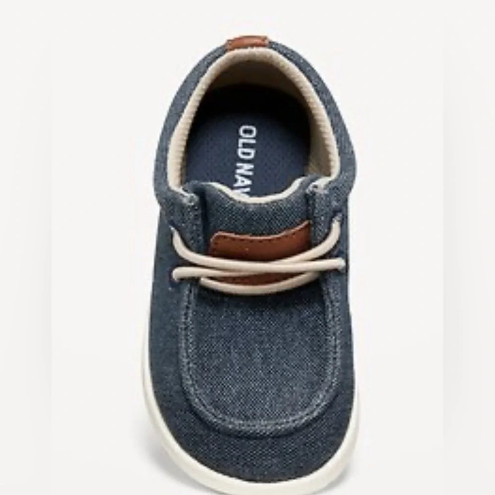 Old Navy Kids Blue Casual Lace Slip-On Deck Shoes SZ 10